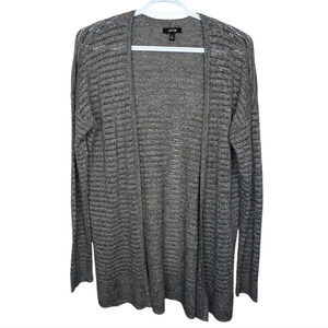 Apt. 9 Grey Knit Open Front Longer Cardigan Sweater Women Medium